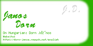 janos dorn business card